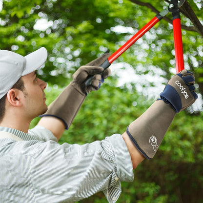 COOLJOB Thorn Proof Rose Pruning Garden Gloves for Men, Long Sleeve Padded Yard Work for Bush