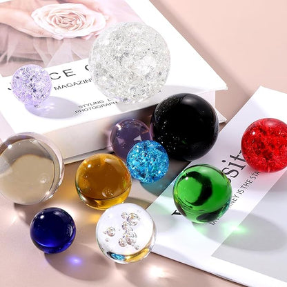 uxcell 30mm/1.2" Crystal Sphere Ball Glass Solid Decorative Sphere Crystal Ball Prop Ornament for