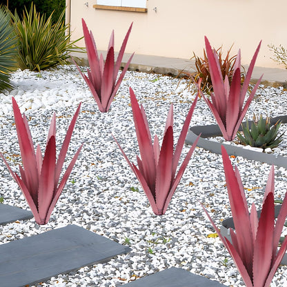 EROCK 2 Pcs Tequila Rustic Sculpture, Wind Resistant Metal Agave Plant Outdoor Home Decor, DIY