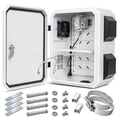 Outdoor Electrical Box with Thermostat and Fan, Cold-Rolled Steel Plate, Aluminum Alloy Back Beam