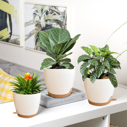 Self Watering Planters with Drainage Holes Reservoir,Nursery Planting Pot for Indoor Decor Garden