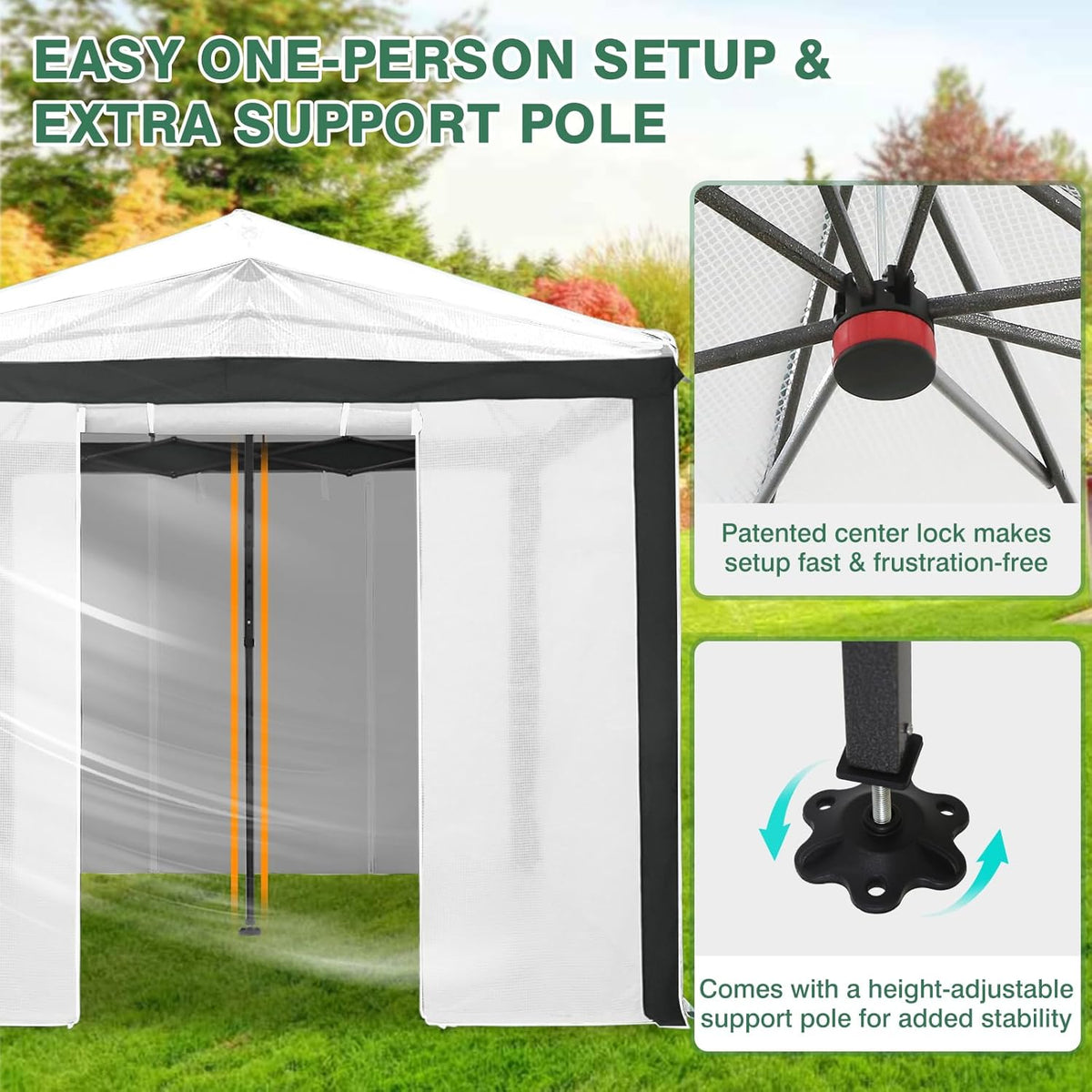 EAGLE PEAK 12x8 Portable Walk in Greenhouse with Polyester Reinforced Corners, Instant Pop up