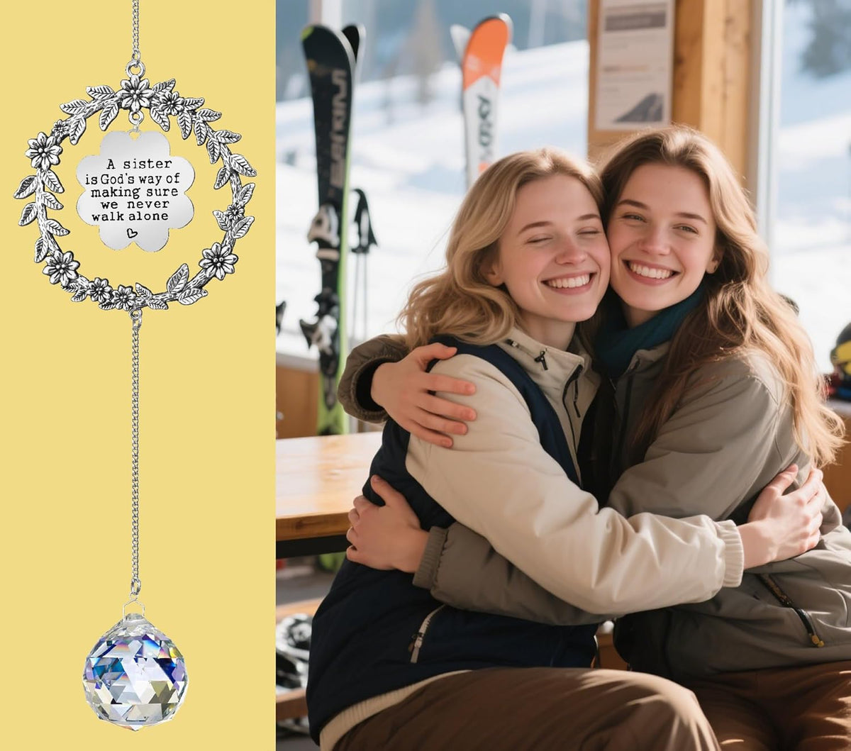 Sister Gift - A Sister is God's Way of Making Sure We Never Walk Alone Sister Suncatcher,Sister