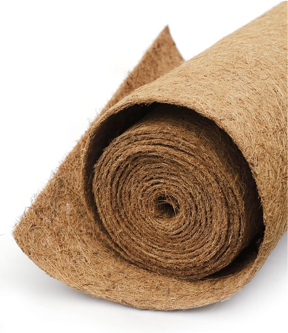 Coco Liner Roll, Extra Large 16x160 inch Natural Coconut Liners for Planter Flower Basket, Natural