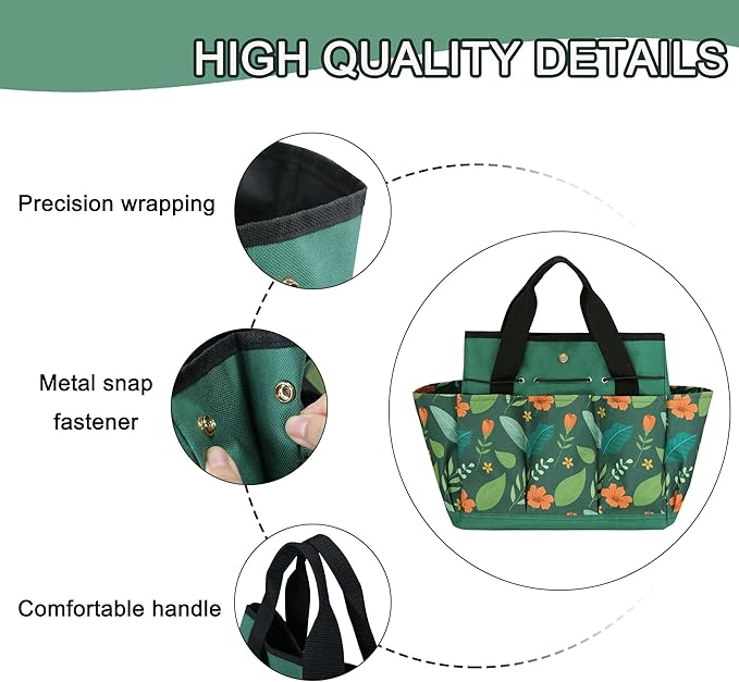 Garden Tool Bag, Portable Garden Tote Bag with Handle, Oxford Garden Tool Organizer Bag, Ideal