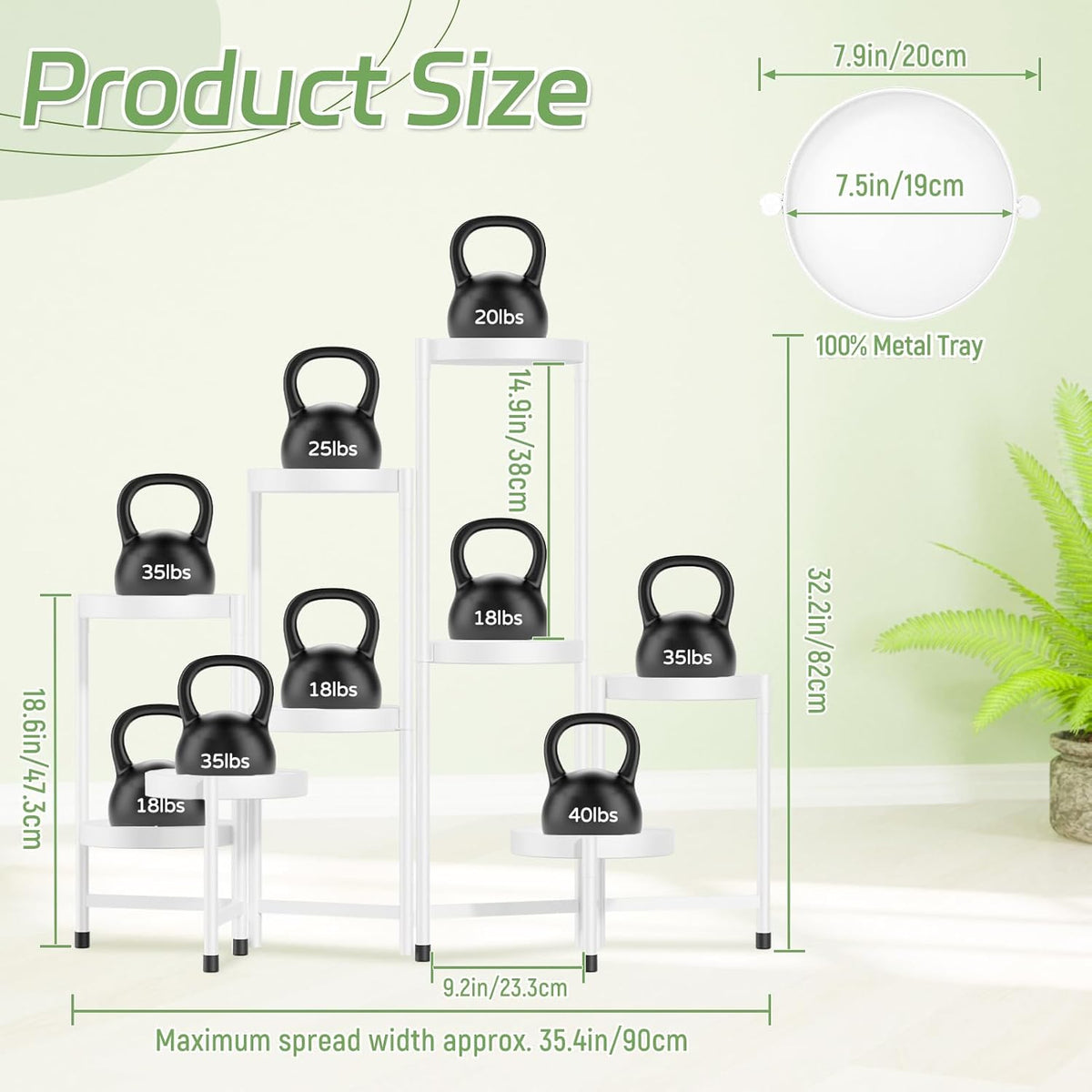 iDavosic.ly Plant Stand Indoor Outdoor, 9 Tier Corner Metal Flower Display Holder Shelf, Folding
