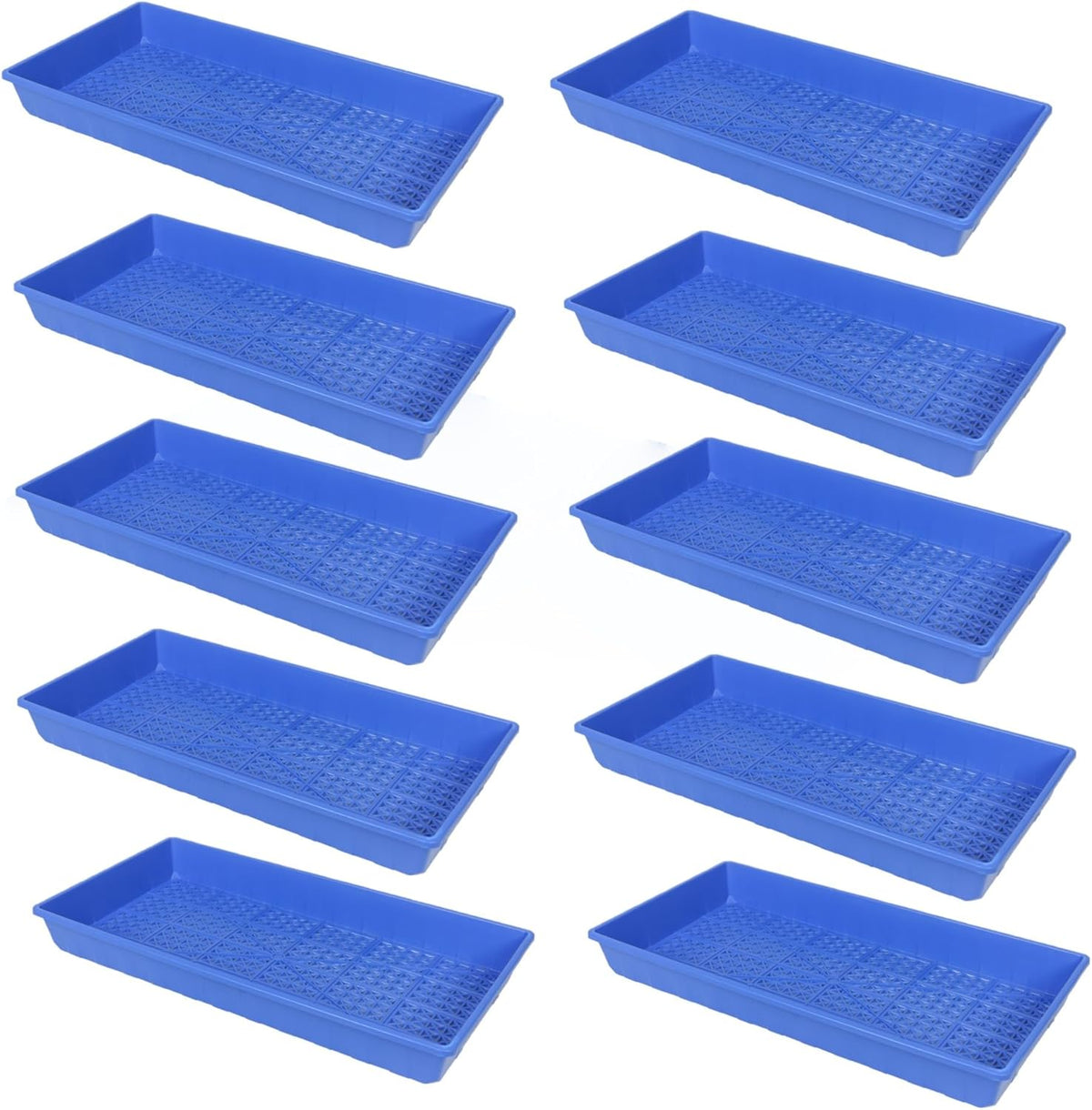 SUNPACK 10" x 20" Heavy Duty Mesh Plastic Seed Starting Tray, Blue, 2.3" (Pack of 10) - Ensures