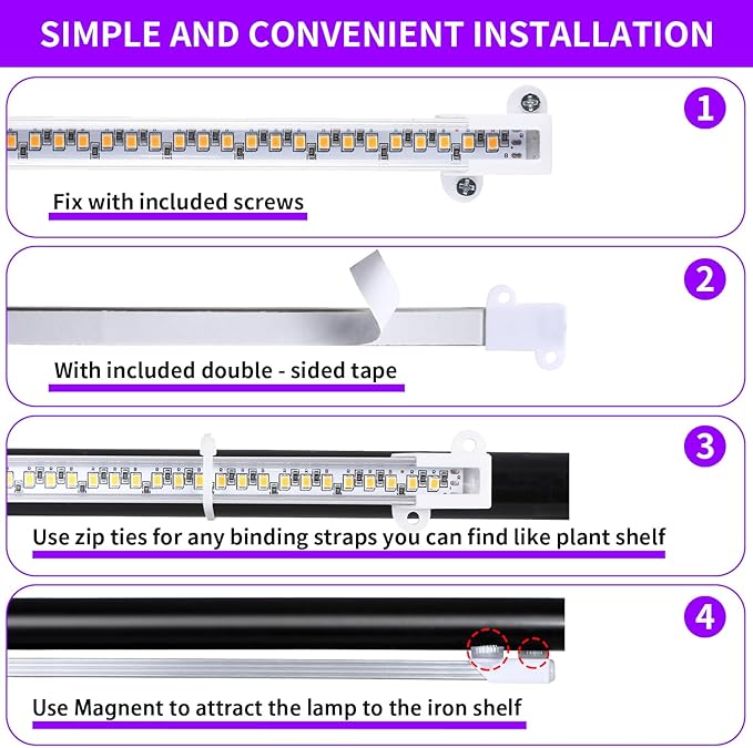 LED Grow Light Strips, Full Spectrum 3500K Plant Growing Lights for Indoor Plants, Plant Lamp for