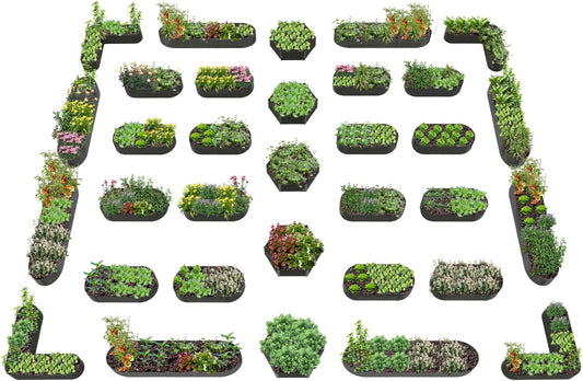 A ANLEOLIFE 33-Pack Deep Root Galvanized Raised Garden Beds Outdoor for Planting Vegetables Flowers