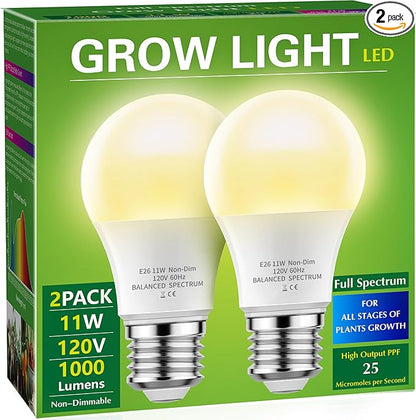 Grow Light Bulbs, Briignite LED Grow Light Bulb A19 Bulb, Full Spectrum Grow Light Bulb, Plant