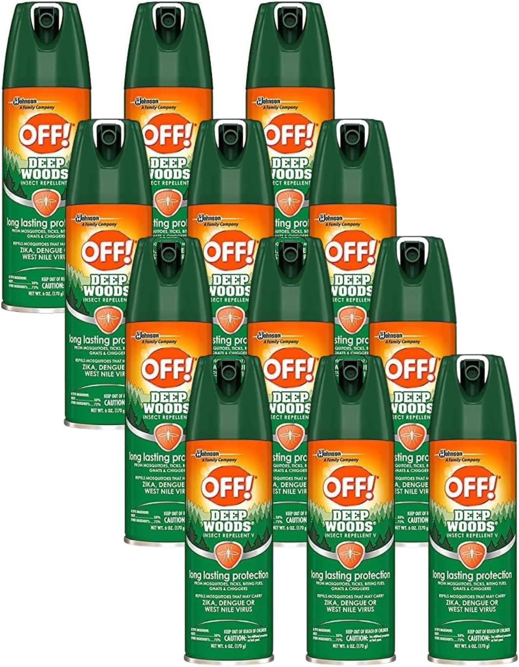 OFF! Deep Woods Insect Repellant Spray, 6 Ounce (Pack of 12)