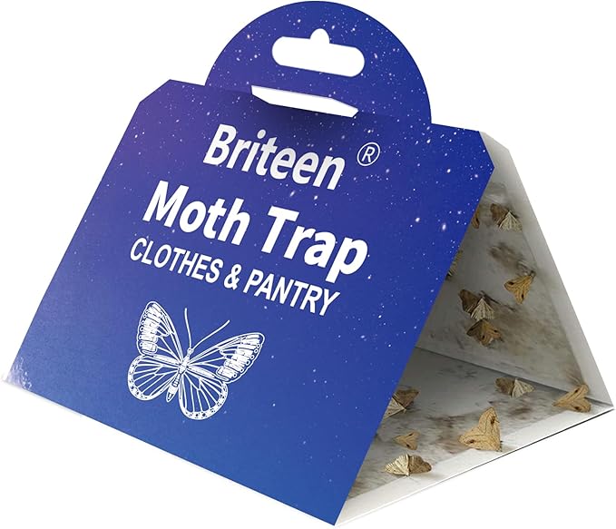 Pantry Moth Traps 10-Pack Safe and Effective for Food and Clothing- Glue Traps with Pheromones for