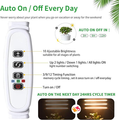 LED Grow Light Strips, Full Spectrum Plant Growing Lights for Indoor Plants 3500K, 144 LEDs Plant
