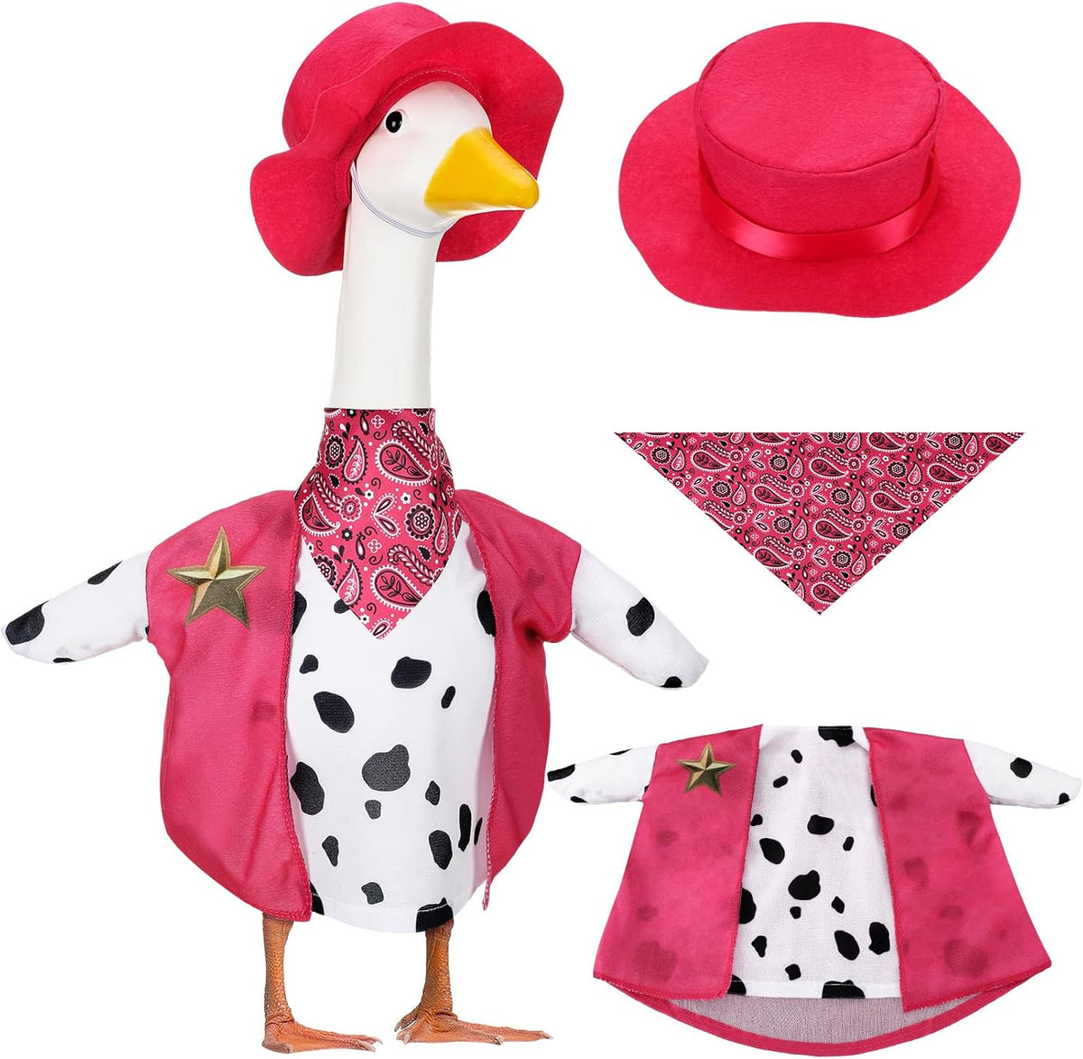 Halloween Goose Outfits for 23'' High Cement or Plastic Porch Lawn Goose Clothes for Garden Yard