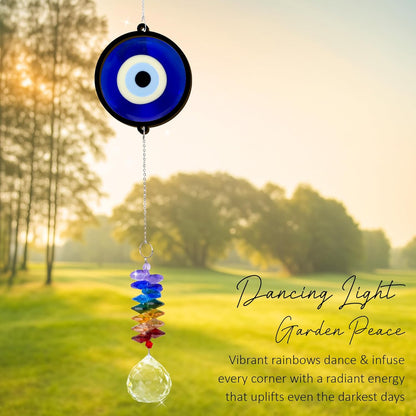 2 Layered Ornament Suncatcher - Blue Evil Eye - Good Luck Protection Presents - Protective Amulet