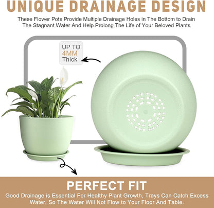 Plant Pots 12/10/9 inch Set of 3, Flower Pots with Multi Mesh Drainage Holes, Large Planters for