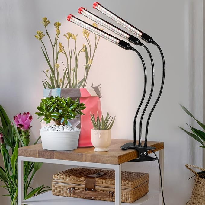 Gamechanger! 27W Power Home Plug, NOT 10W Adapter, FECiDA 3Head Clip Grow Lights for Seed Starting