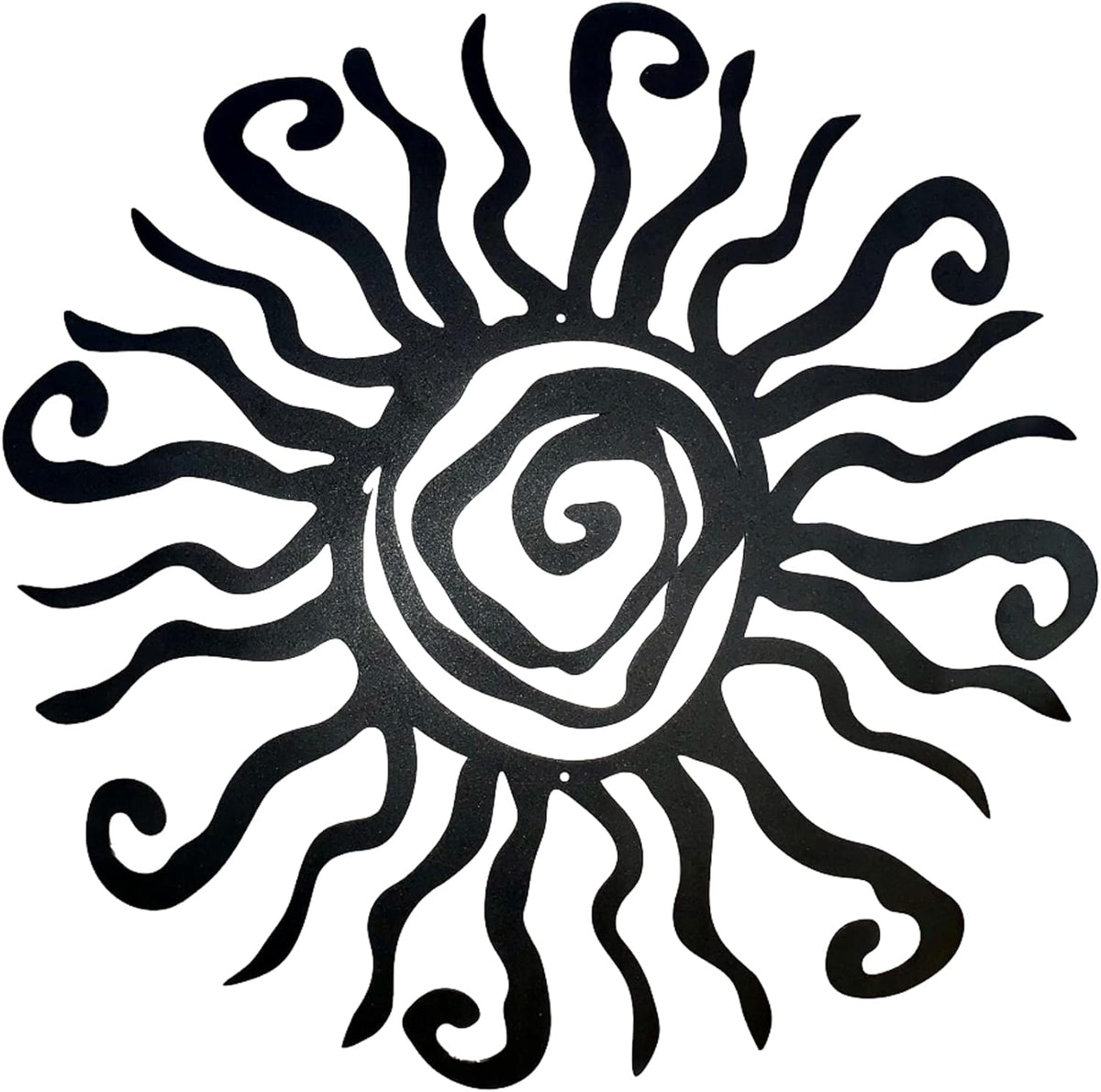 Riverside Designs Wacky Sun Metal Wall Art Indoor/Outdoor Decor - 18" Black Rust Proof Wall