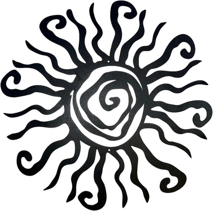 Riverside Designs Wacky Sun Metal Wall Art Indoor/Outdoor Decor - 18" Black Rust Proof Wall