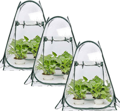 Porayhut Pop Up Greenhouse Cover,Pack of 3 Pcs,Flower House Mini Gardening Plant Flower Sunshine