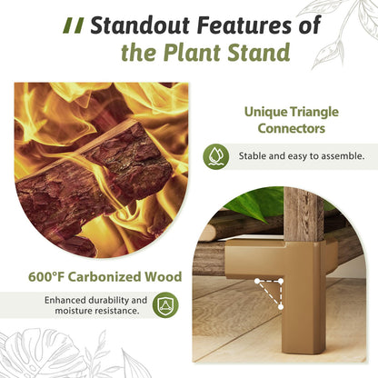 GENTINGBRO Plant Stand Indoor Outdoor 62.2“ Tall Plant Shelf Large Tiered Flower Stands for