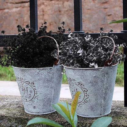 RECUTMS Black Artificial Flowers, 12 Pcs Fake Outdoor UV Resistant Plants Faux Plastic Greenery