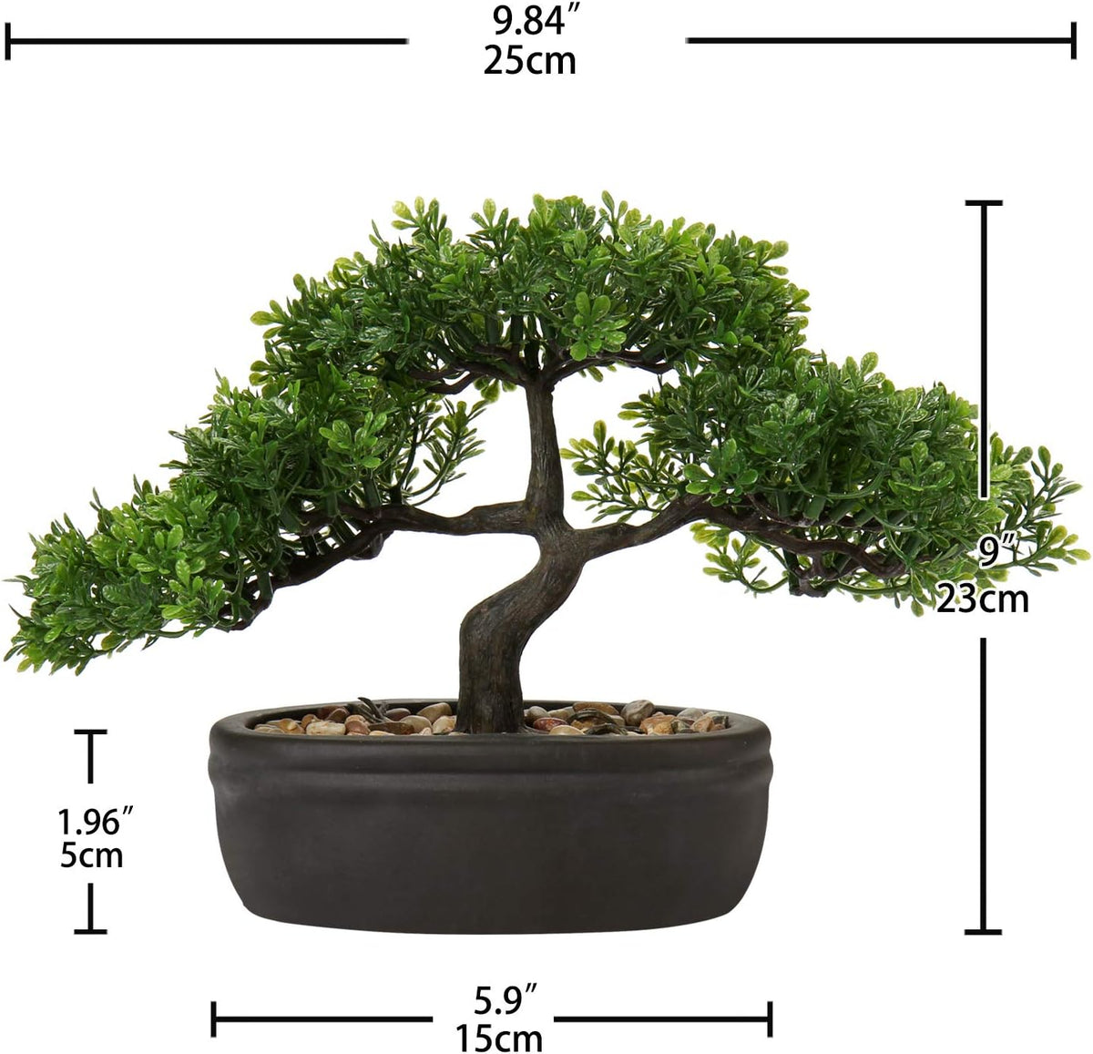 Artificial Bonsai Tree Juniper Faux Plants Indoor Small Fake Plants Decor with Ceramic Pots for