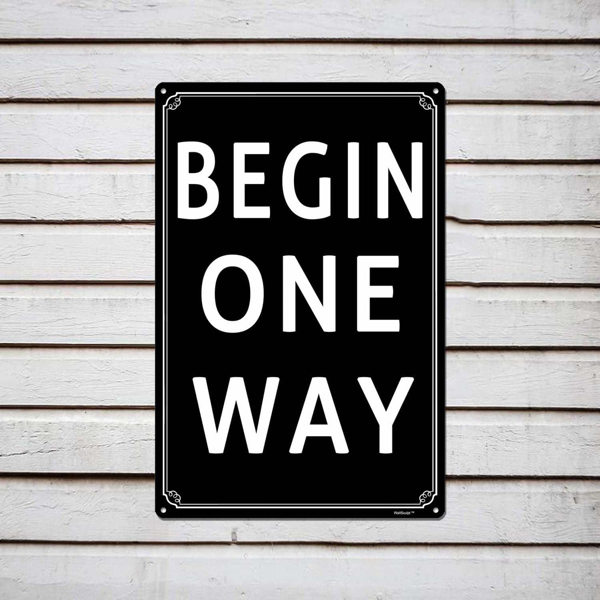 8x12" Begin One Way Parking Lot Sign - High-Intensity Grade Aluminum, Weatherproof &