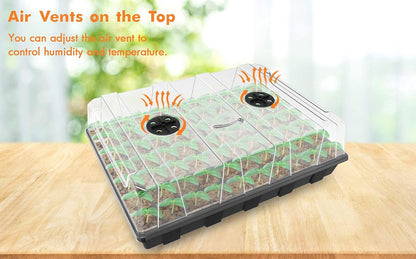 Gardzen Seed Starter Tray, 5 Pack Smiling Face Plant Germination Trays with Total 350-Cell, Seed