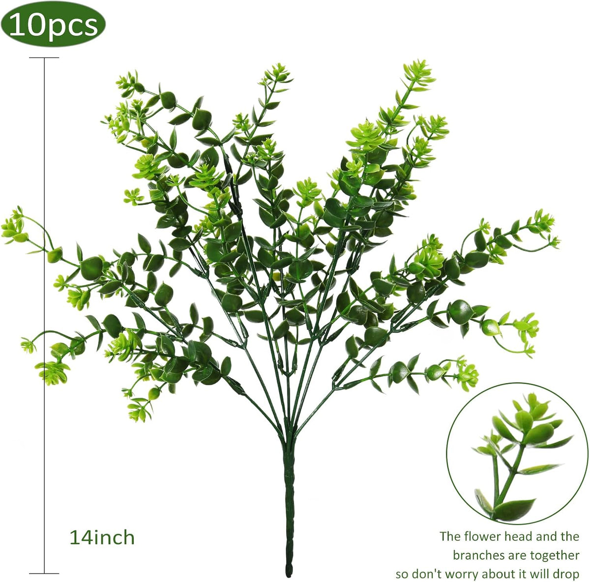 RECUTMS Artificial Outdoor Flowers Artificial Greenery Artificial Plant Bundles Spring Greenery