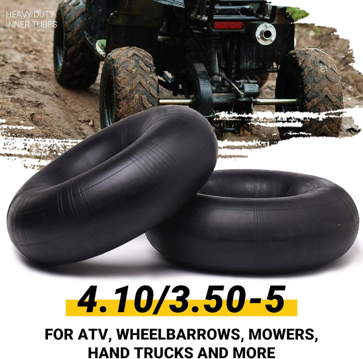 AR-PRO 4.10/3.50-5 Heavy Duty Replacement Inner Tube with TR-87 Bent Valve Stem (2-Pack) - for