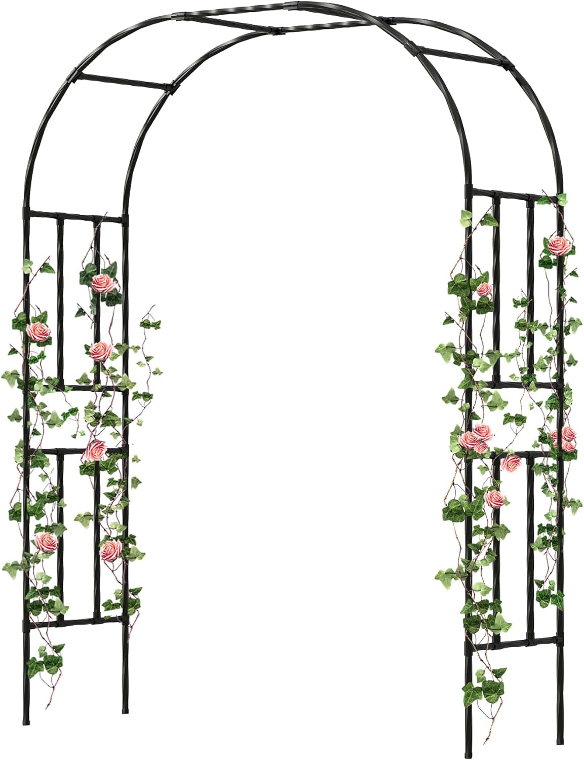Twira Garden Arch Trellis, 7.9FT(240cm) Metal Garden Arbor Trellis for Climbing Plants Outdoor