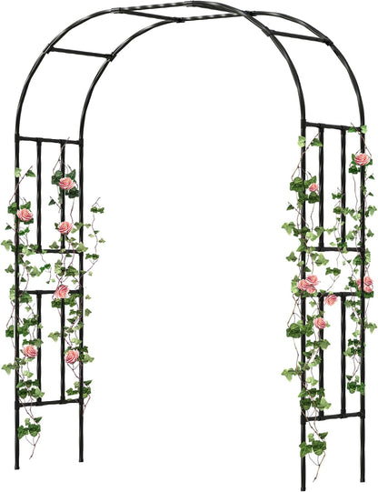 Twira Garden Arch Trellis, 7.9FT(240cm) Metal Garden Arbor Trellis for Climbing Plants Outdoor