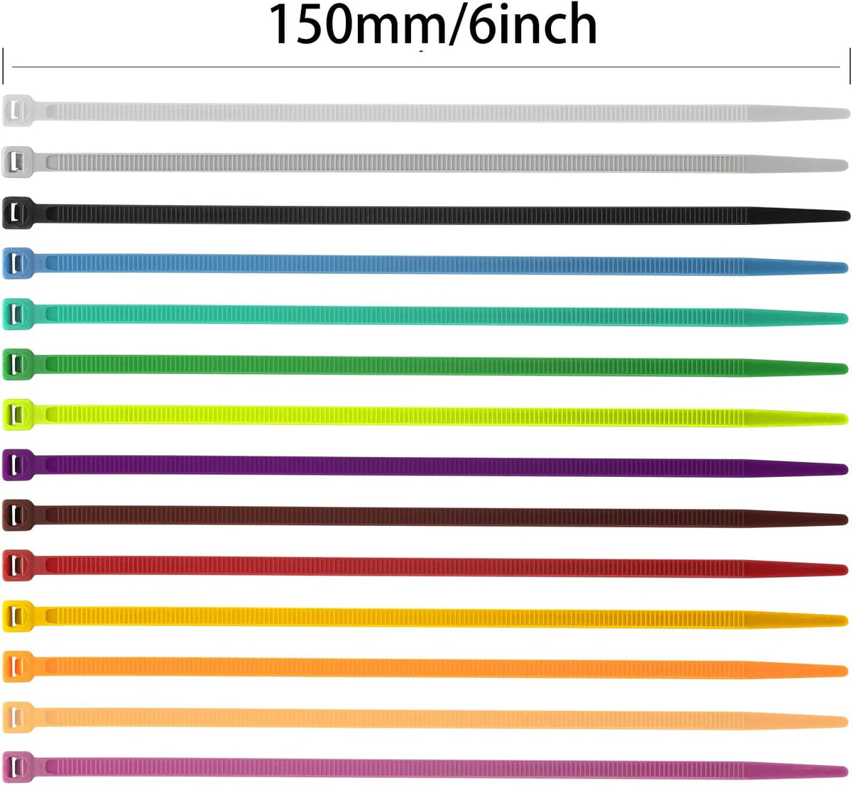XINGO 100PCS Cable Zip Ties Heavy Duty, Premium Nylon Plastic Wire Ties with 50 Pounds Tensile