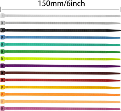 XINGO 100PCS Cable Zip Ties Heavy Duty, Premium Nylon Plastic Wire Ties with 50 Pounds Tensile