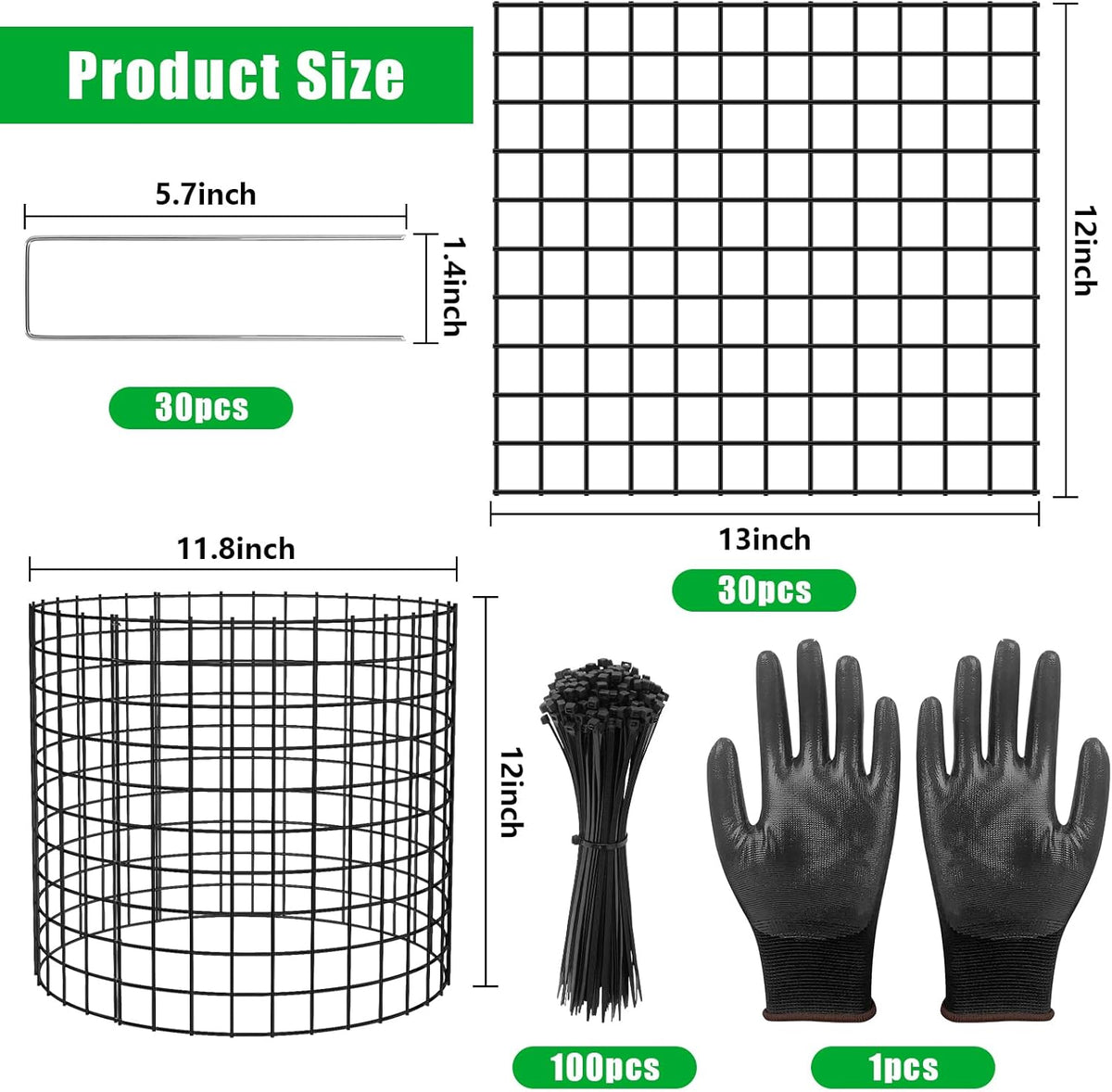 10 Pack Plant Protector from Animals, 13x12 inch Wire Plant Cages Mesh Plant Cage Garden Plant