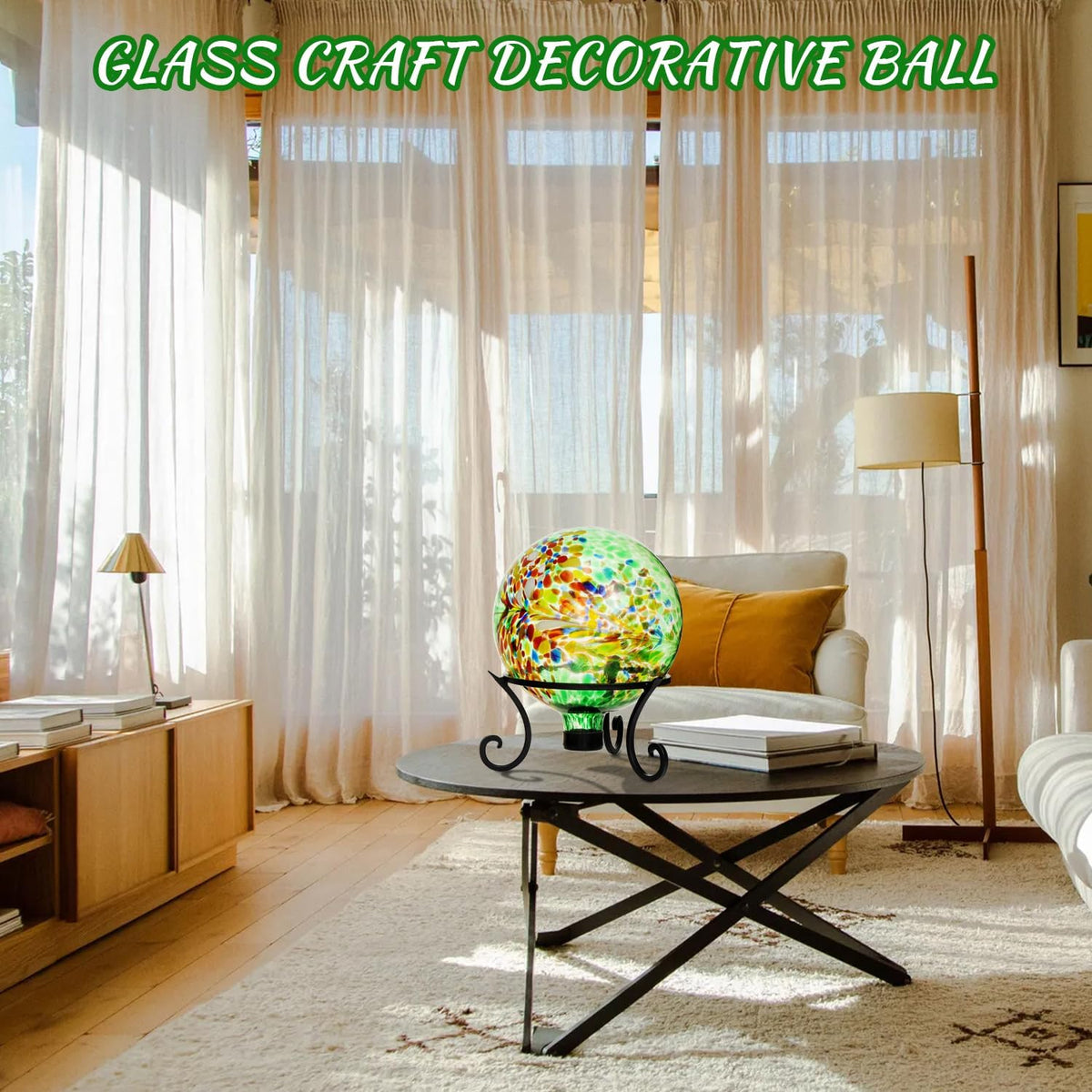 10 Inch Gazing Balls for Garden, Hand Blown Indoor Outdoor Glass Garden Globes Balls for Outside