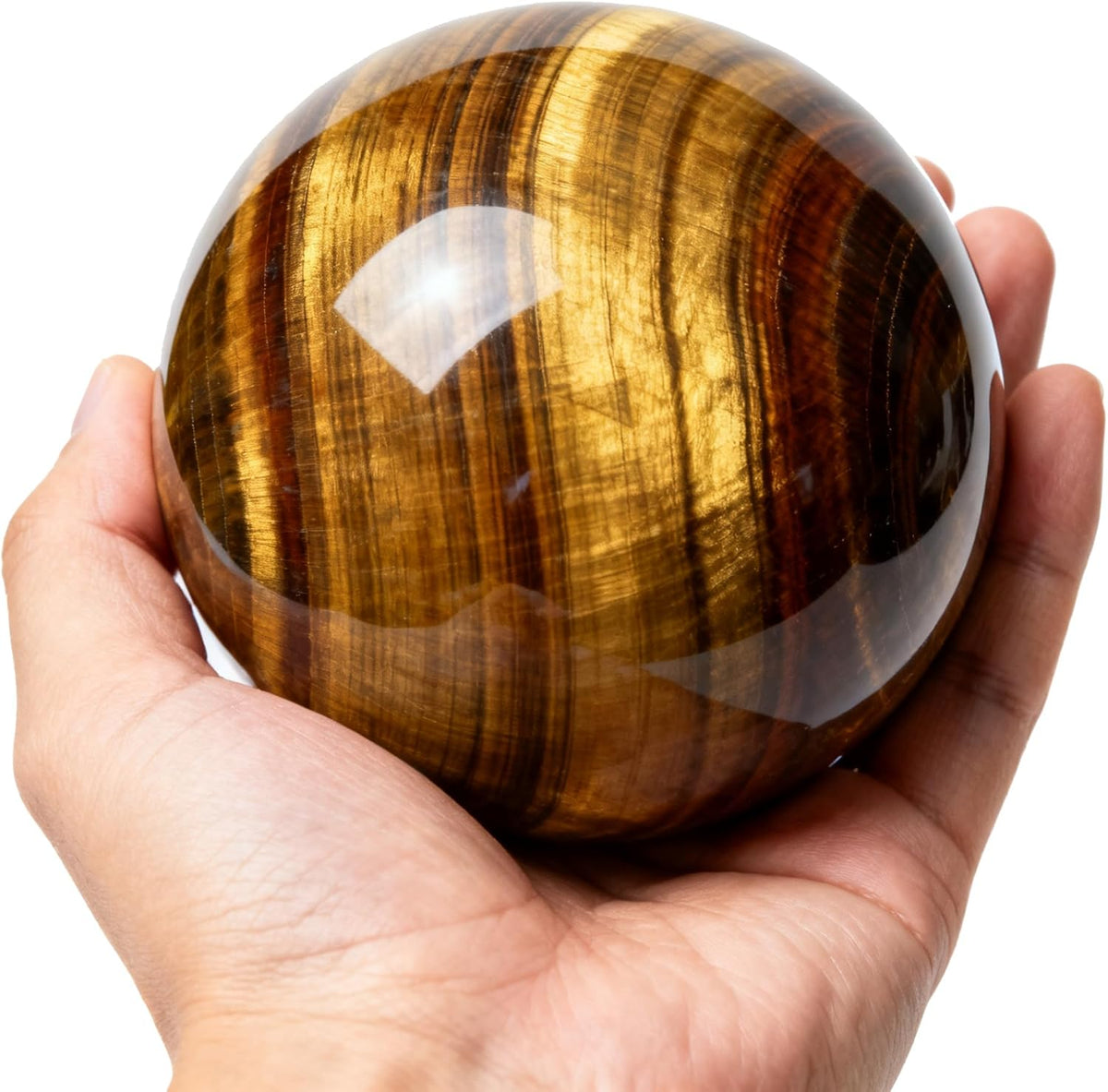 6-7cm/2.36-2.75inch Tiger Eyes Crystal Ball Polished Natural Tiger Eye Stone Sphere Decorative