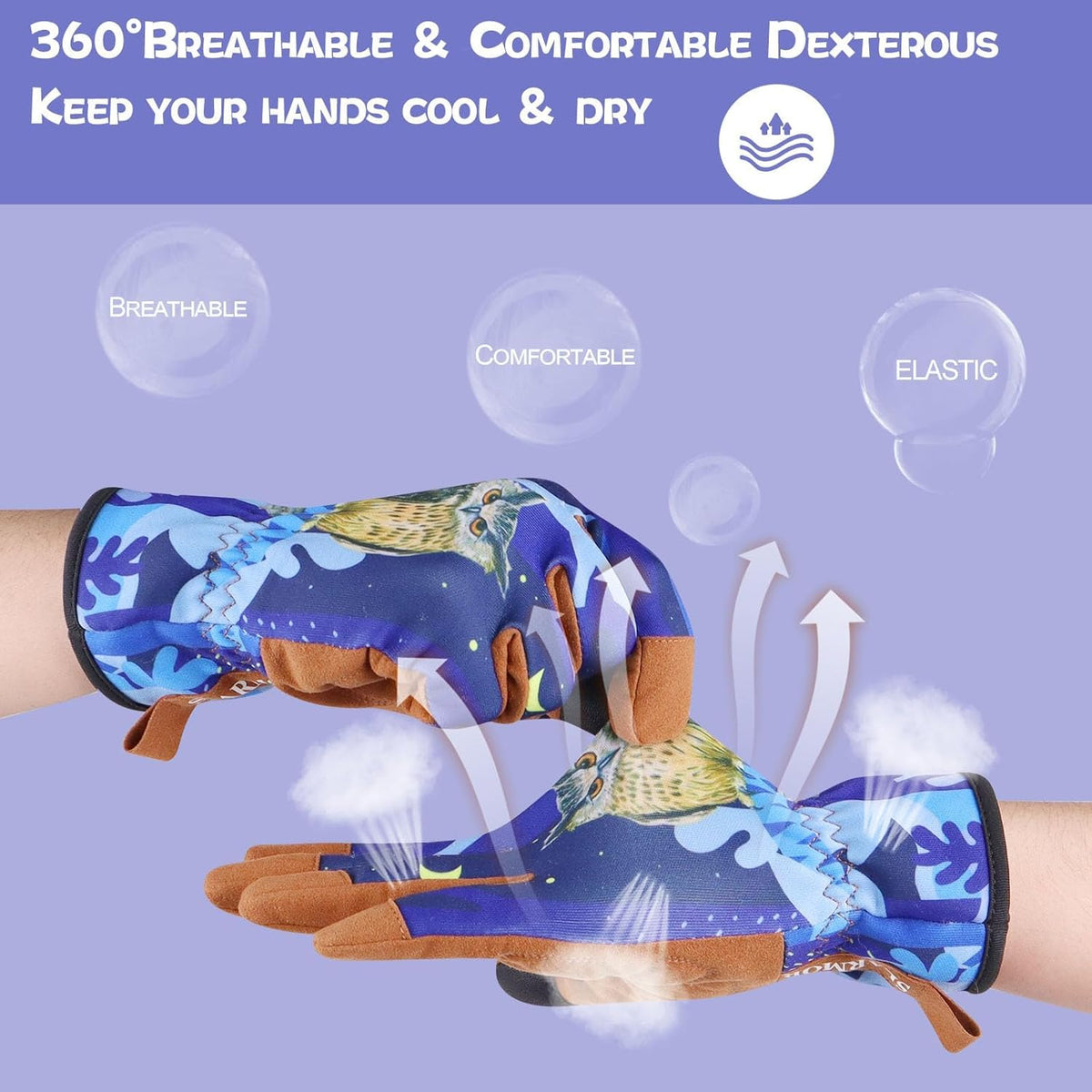 Leather-Gardening-Gloves for Women,Thorn-Proof Work-Gloves for Weeding,Digging,Planting,Pruning