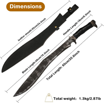 High Manganese Steel Blade Machete for Cutting Trees Heavy Duty Full Tang Outdoor Survival Hunting