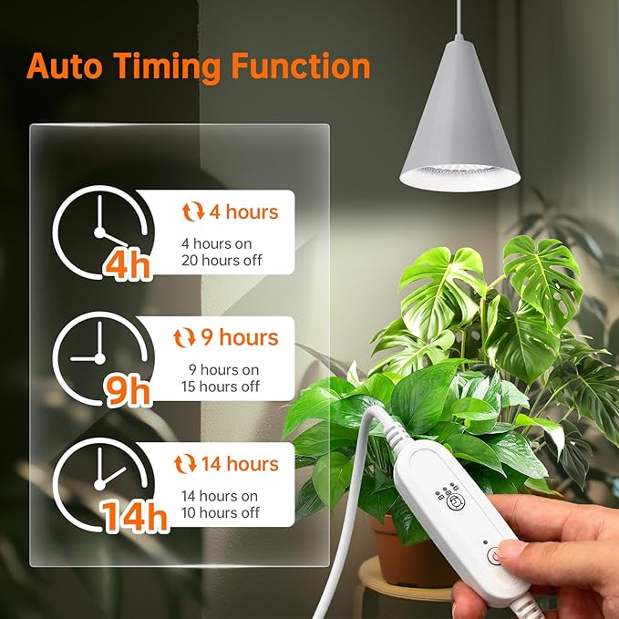 Bstrip Hanging Grow Light, 25W Full Spectrum Plant Lights for Indoor Plants, 16.4FT Power Cord