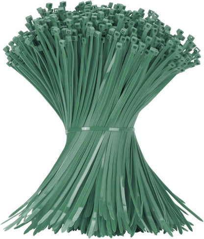 12 Inch Zip Ties Garden Green 1000 PCS, 50 Lbs- Heavy Duty Tensile Strength, Nylon PA66 UV