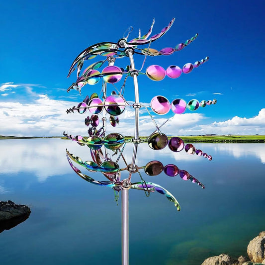 Windmill for Yard and Garden, Wind Spinner, Magical Metal Windmill for Backyards, 3D Wind