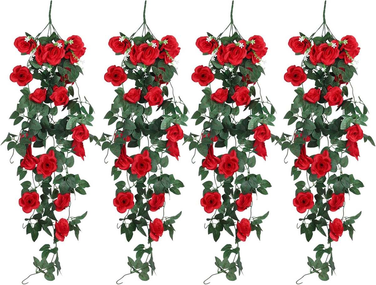 RECUTMS Hanging Rose Flowers Artificial Vine PlantsFlower Garland for Home Room Garden Wedding