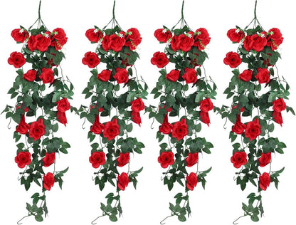 RECUTMS Hanging Rose Flowers Artificial Vine PlantsFlower Garland for Home Room Garden Wedding