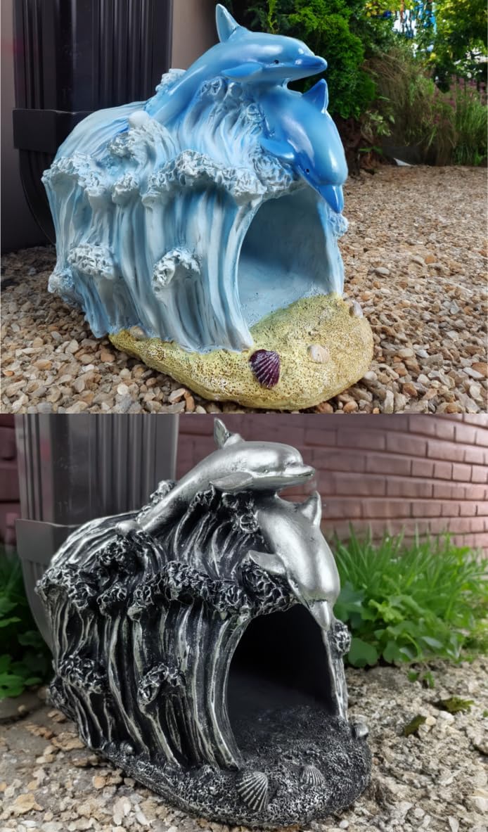coolboy Dolphin Statue Gutter Downspout Extension Decorative,Animal Garden Statue Outdoor