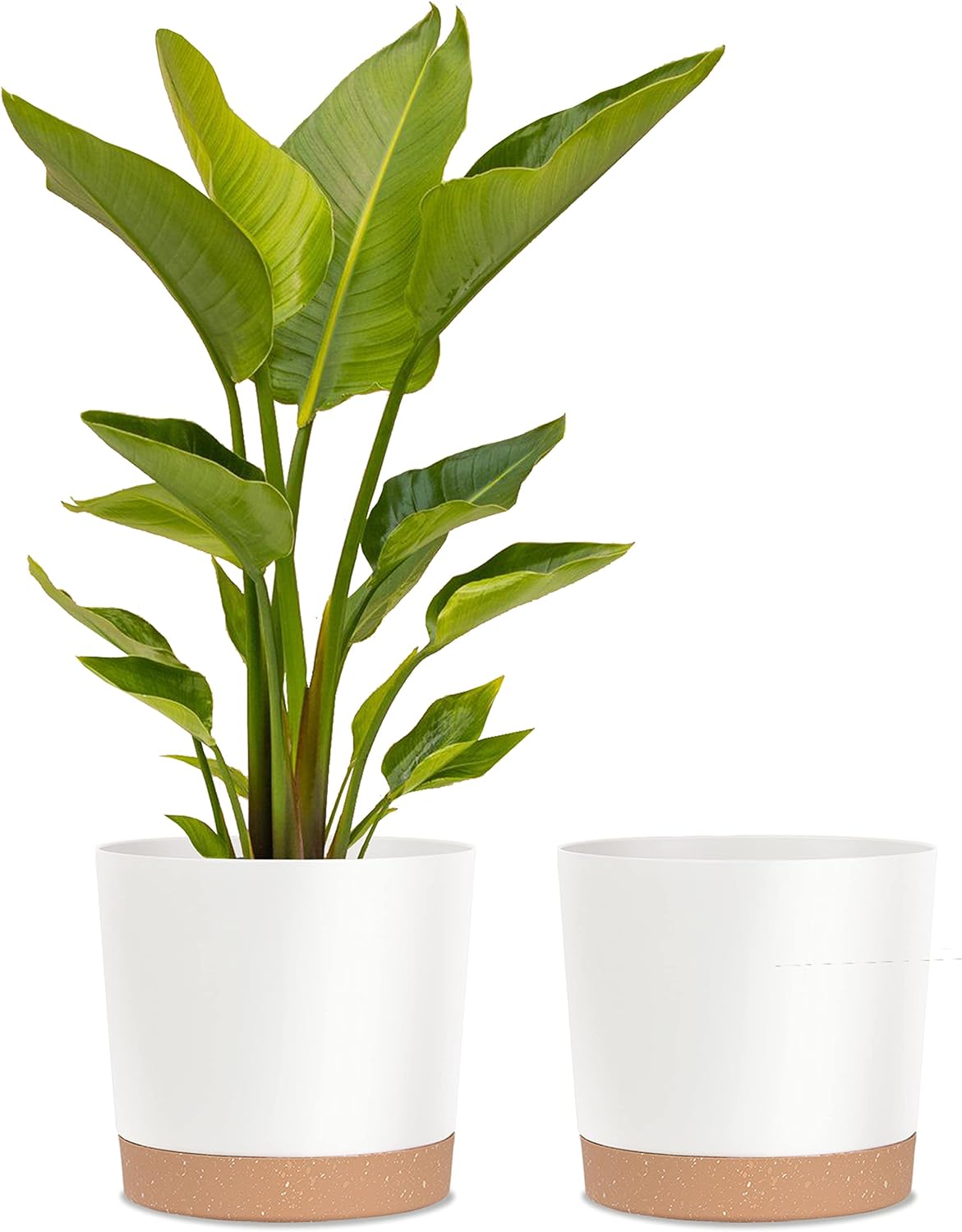 kubvici Plant Pots for Indoor Plants, 2 Pack 12 Inch Pots for Plants, Lightweight Large White