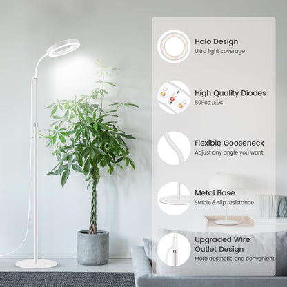 Garpsen Grow Light, Full Spectrum LED Plant Lights with Stand, 3 Color Modes Floor Grow Lamp with