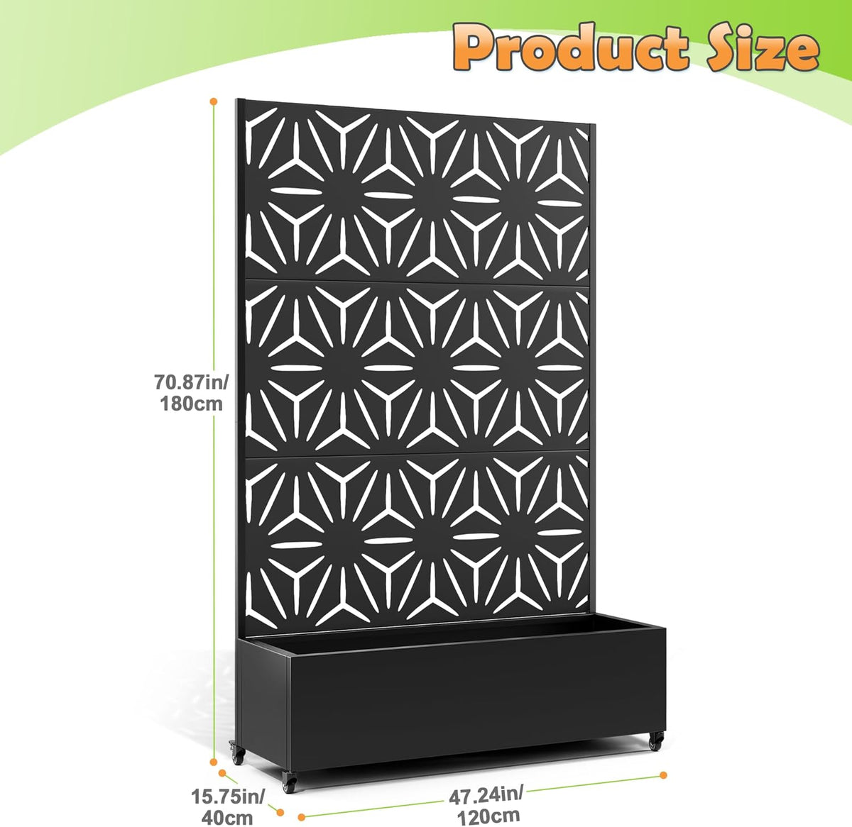 Metal Raised Garden Bed with Trellis, 2 in 1 Trellis with Planter Box & Privacy Screen for Climbing