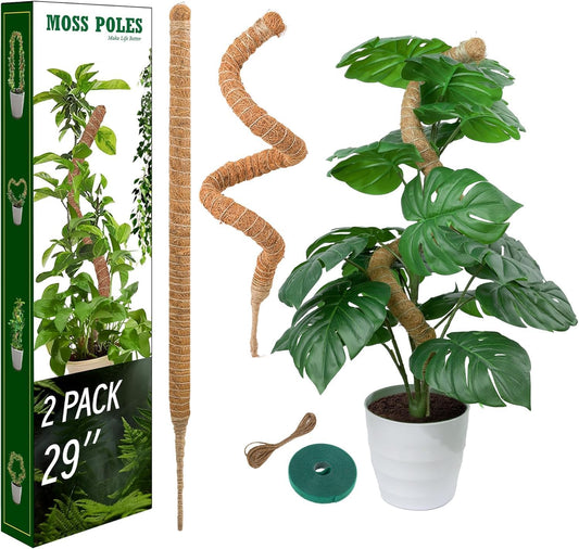 2 Pack Moss Pole, LveSunny 29 Inch Bendable Moss Pole Monstera Plant Support, More Flexible and